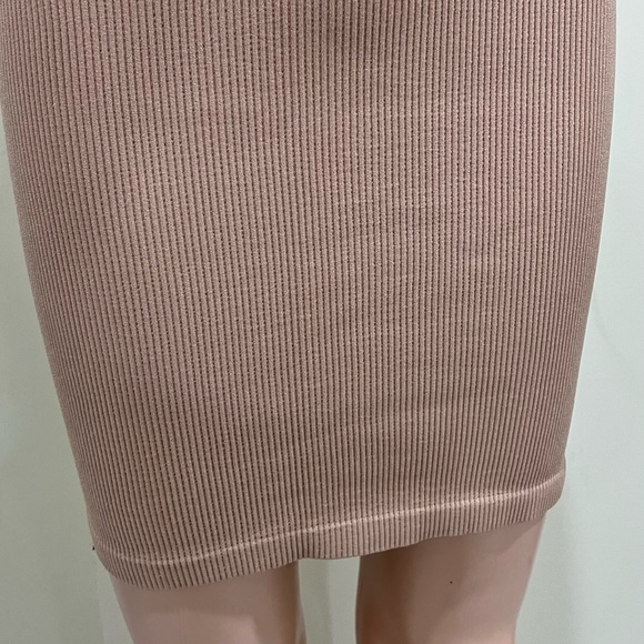 ZARA Nude Ribbed Bodycon Limitless Contour Collection Dress - Picture 8 of 11